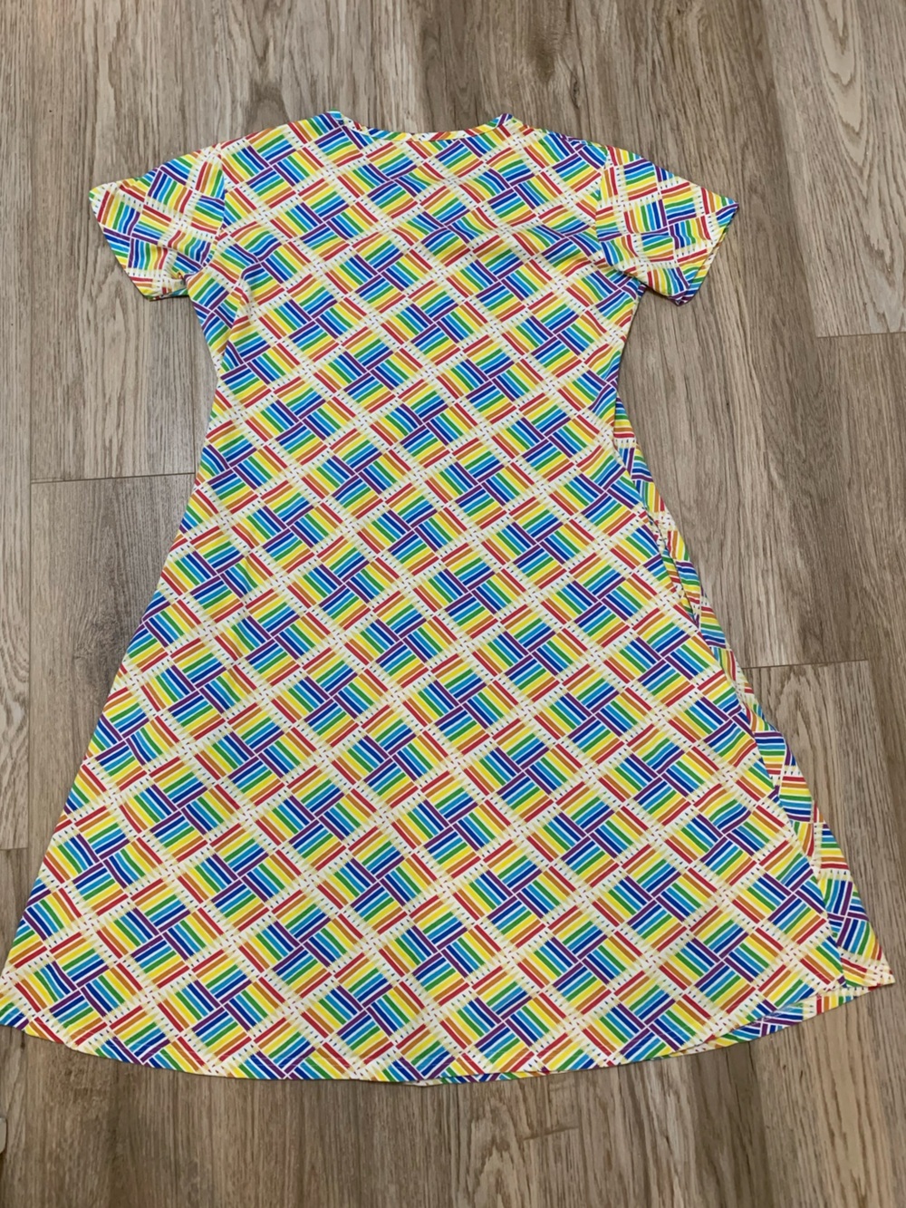 Svaha Rainbow Pencils Organic Cotton Midi Dress short sleeve 2 Pockets Womens XL - Picture 7 of 7
